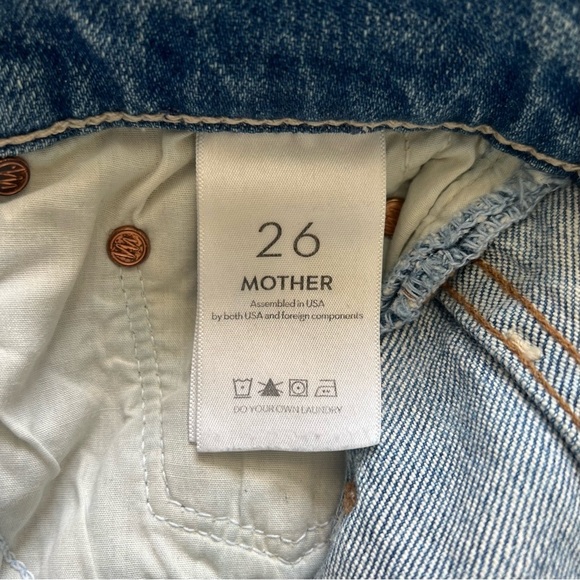 Mother Superior The Rambler Ankle Jeans - Distressed Medium Blue Wash - Size 26 - Picture 11 of 14